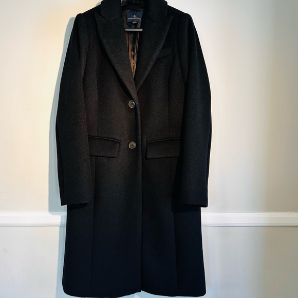 Brooks Brothers Wool Black Trench Coat